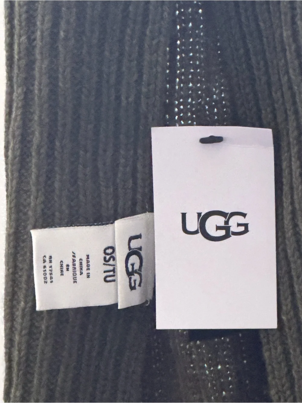 NWT UGG Olive Green Ribbed Knit Scarf OS Cozy Winter
